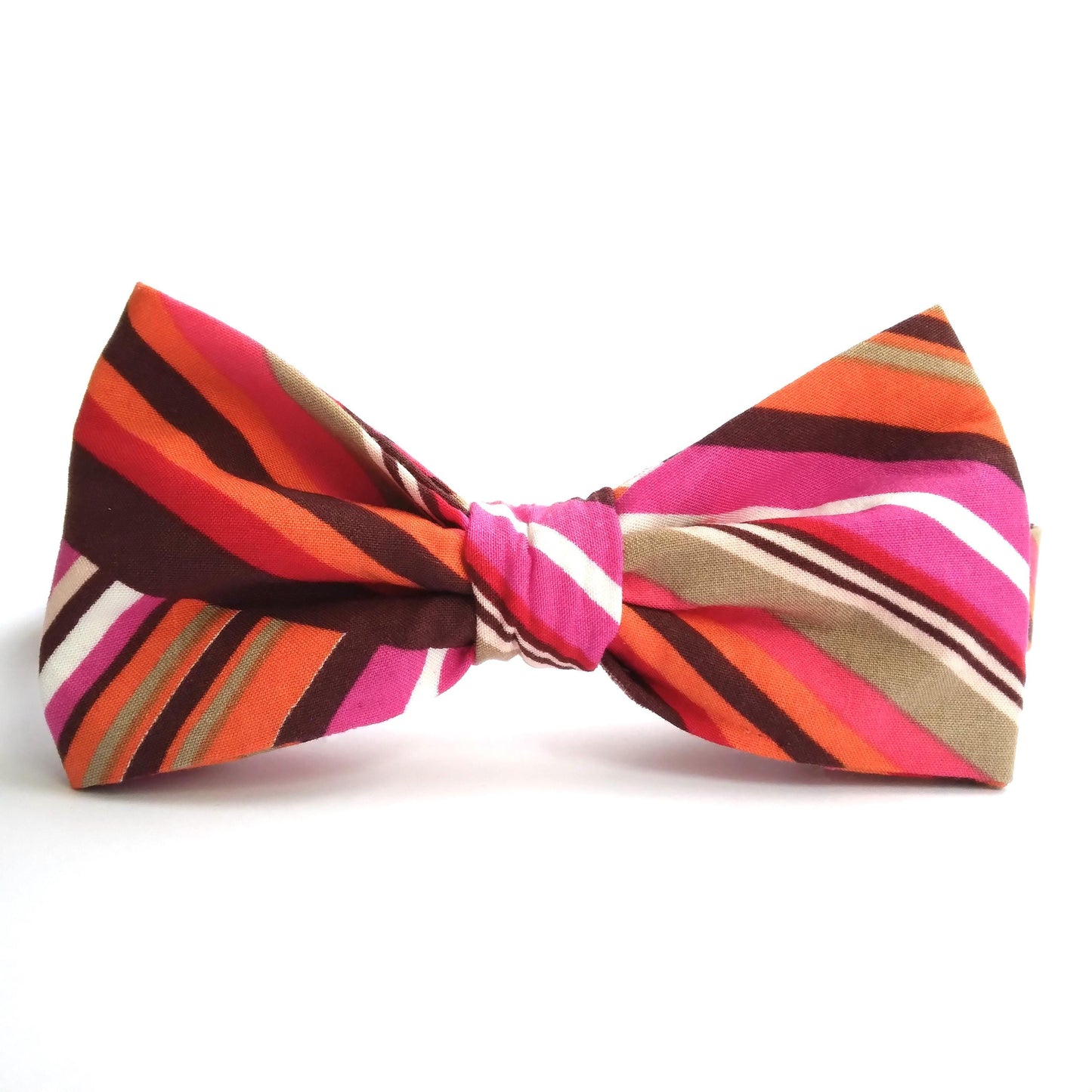 Vlinderdas diagonaal gestreept in rood roze bruin